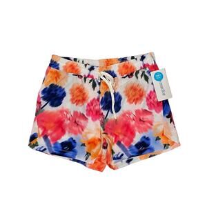 Marika Libby Ocean Wave Blurred Floral Athletic Shorts Women's Size XL NWT